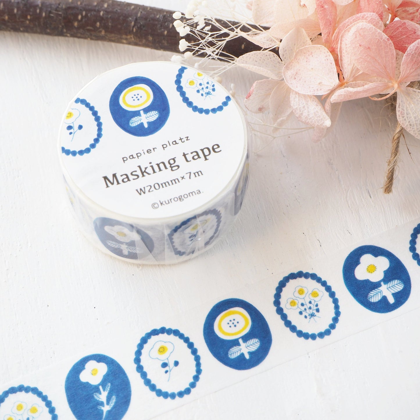 Kurogoma Washi Tape - Flower