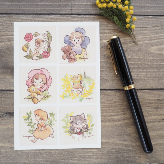 Postcard - Flower Girls