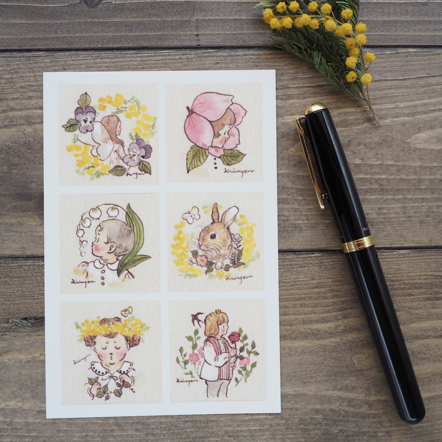 Postcard - Flower Girls