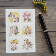 Postcard - Flower Girls