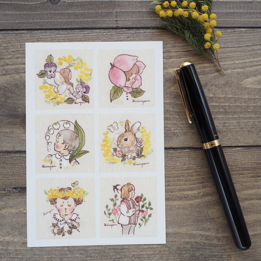 Postcard - Flower Girls