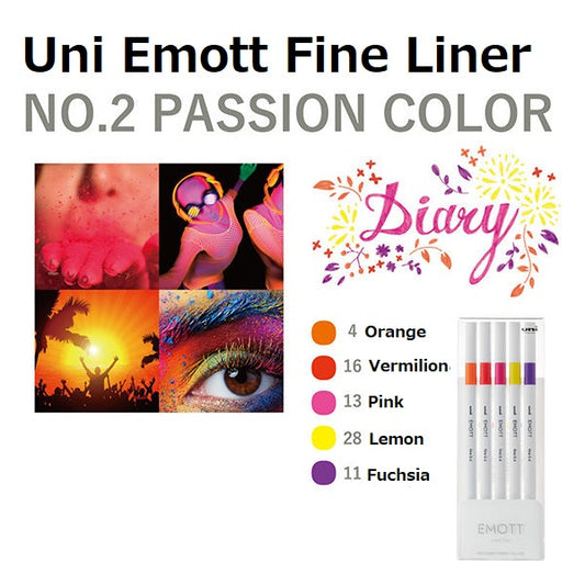 Uni Emott Fine Liner Set - Passion No.2