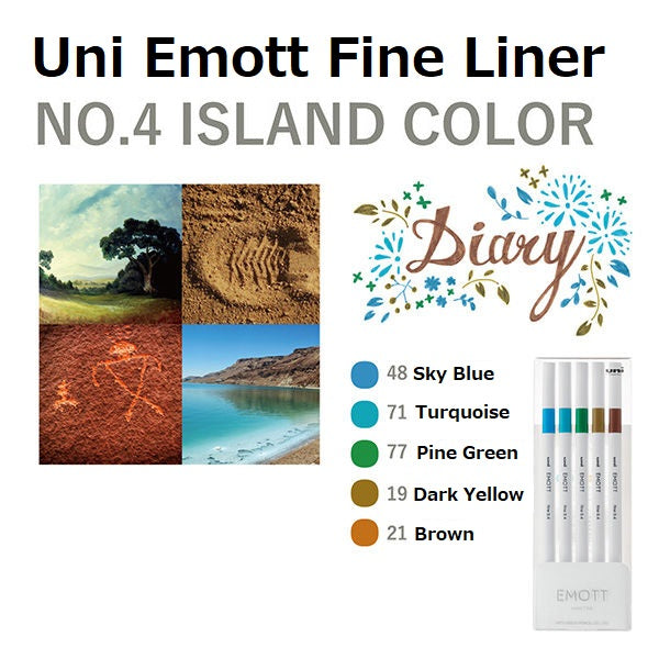 Uni Emott Fine Liner Set - Island No.4