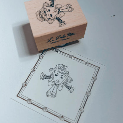 Rubber Stamp - Straw Hat Girl