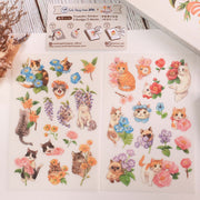 Print-on Stickers - Flower and Cat