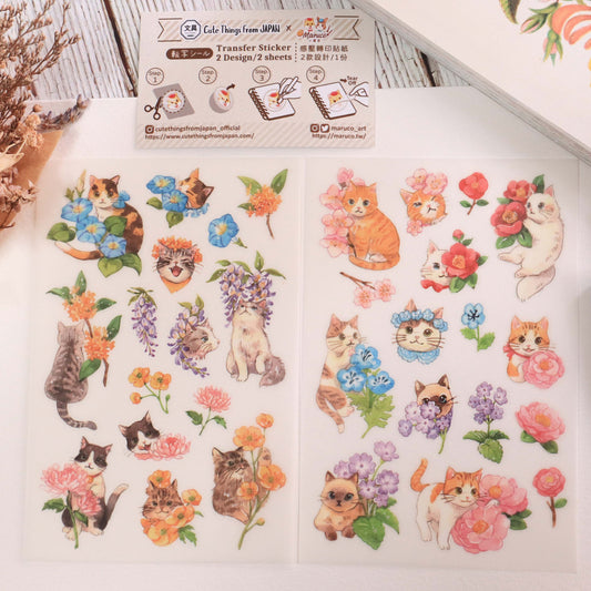 Print-on Stickers - Flower and Cat