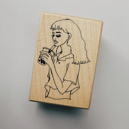 Rubber Stamp - Bubble Tea Girl