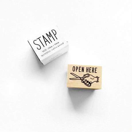 Rubber Stamp - Open Here