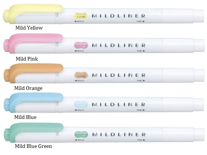 Zebra / Mildliner Highlighters - Neon (5 Colors)