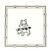 Cute Pottering Cat playing leapfrog rubber stamp great for your letters and craft project.  Available at Cute Things from Japan.