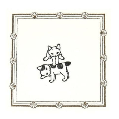 Cute Pottering Cat playing leapfrog rubber stamp great for your letters and craft project.  Available at Cute Things from Japan.