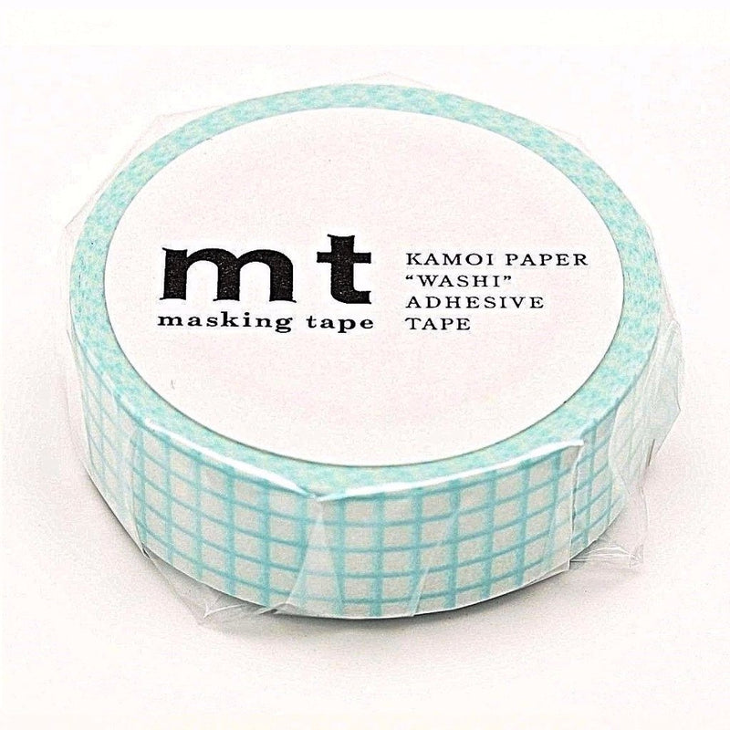 Washi Tape - Mint Blue Grid
