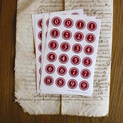 Number Seals - Red Large