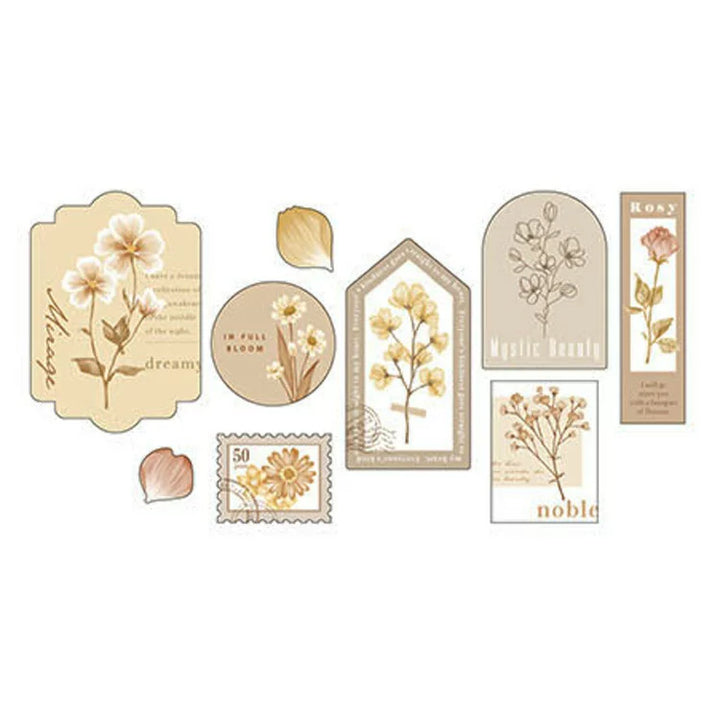 Pressed Flower Flake Stickers - Ivory