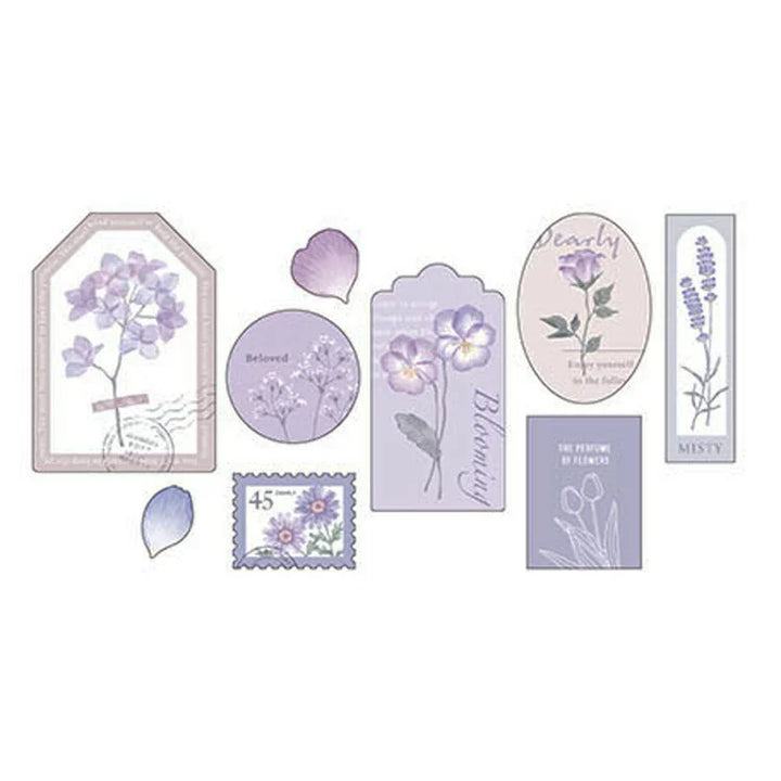 Pressed Flower Flake Stickers - Purple