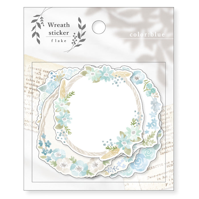 Wreath Flake Stickers - Blue