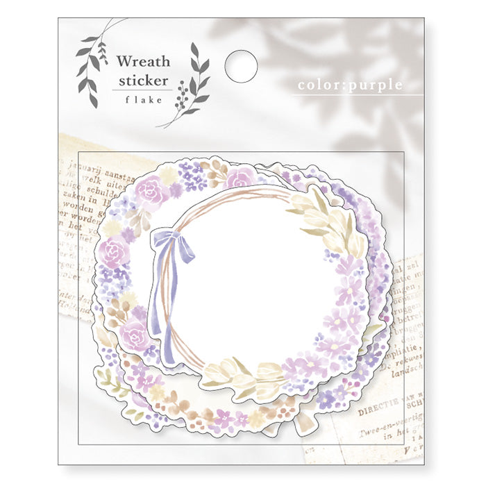 Wreath Flake Stickers - Purple