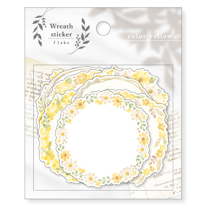Wreath Flake Stickers - Yellow
