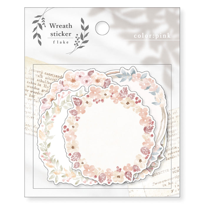 Wreath Flake Stickers - Pink