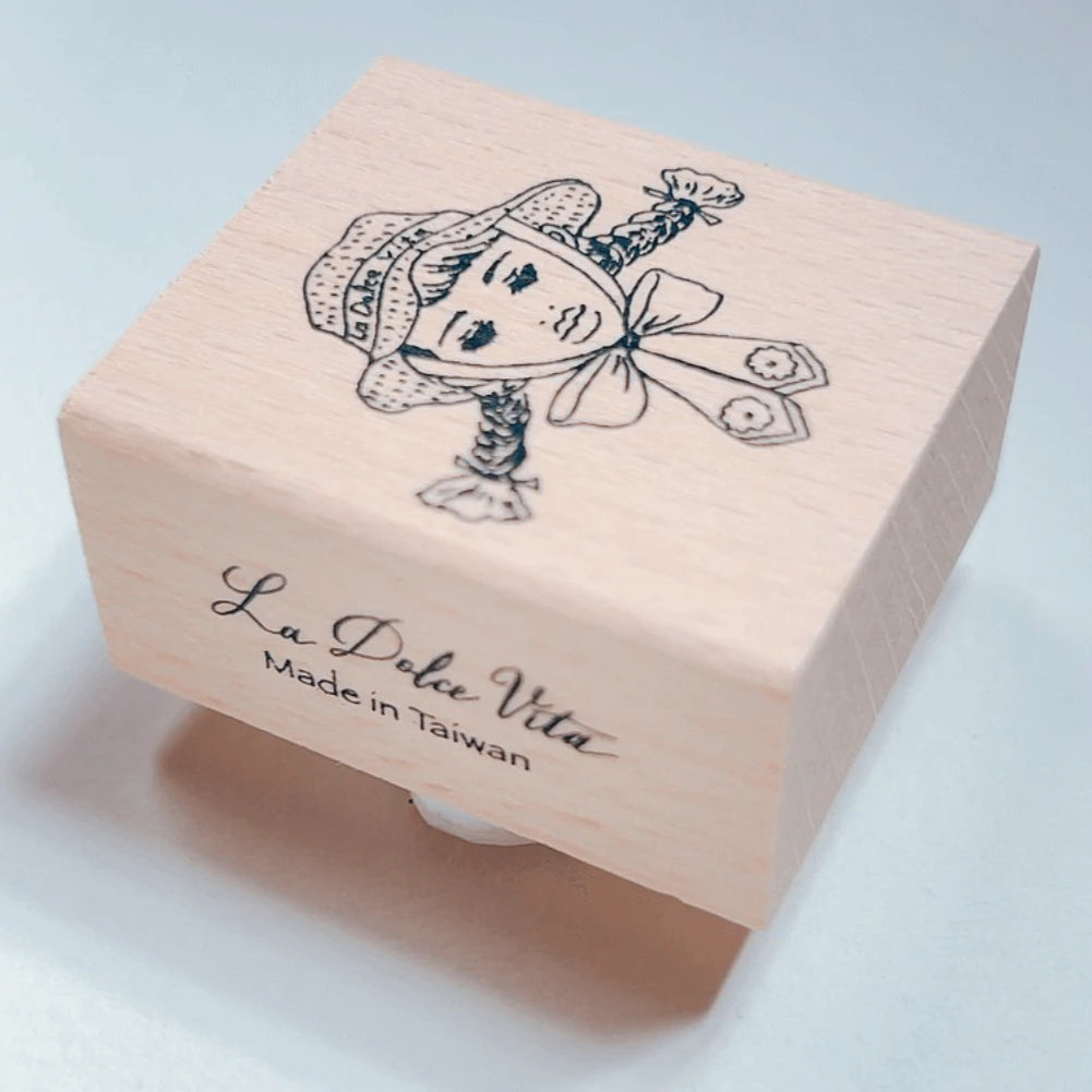 Rubber Stamp - Straw Hat Girl