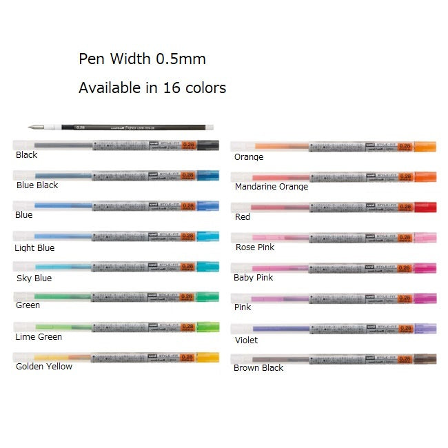 Uni Style Fit REFILL Ink - 0.5mm (16 colors)
